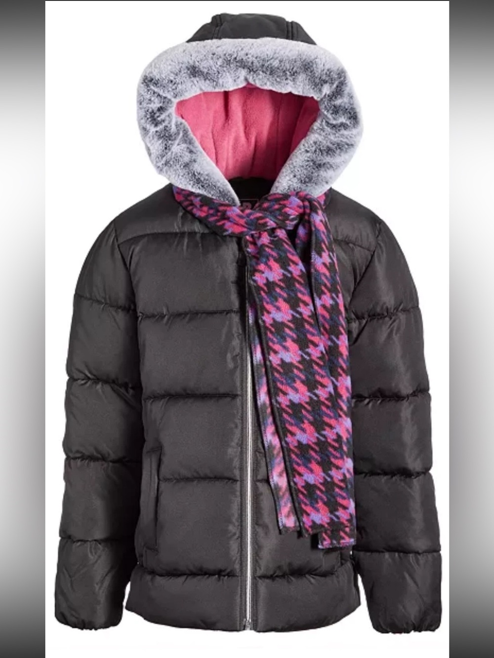 NWT Big Girl’s Rothschild Puffer Coat, Black or Blue - 16